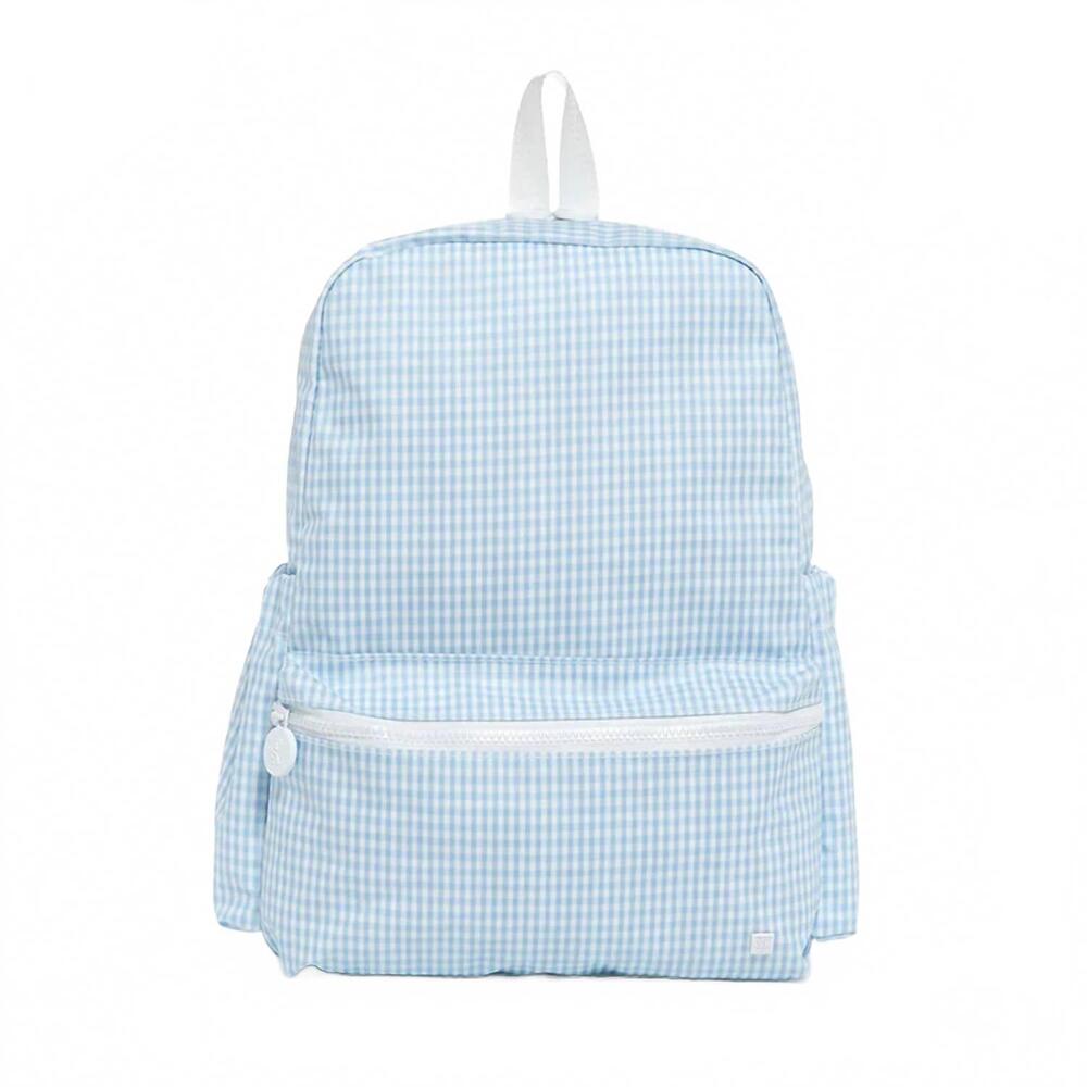NEW TRVL DESIGN girl's cotton backpack in gingham mist
